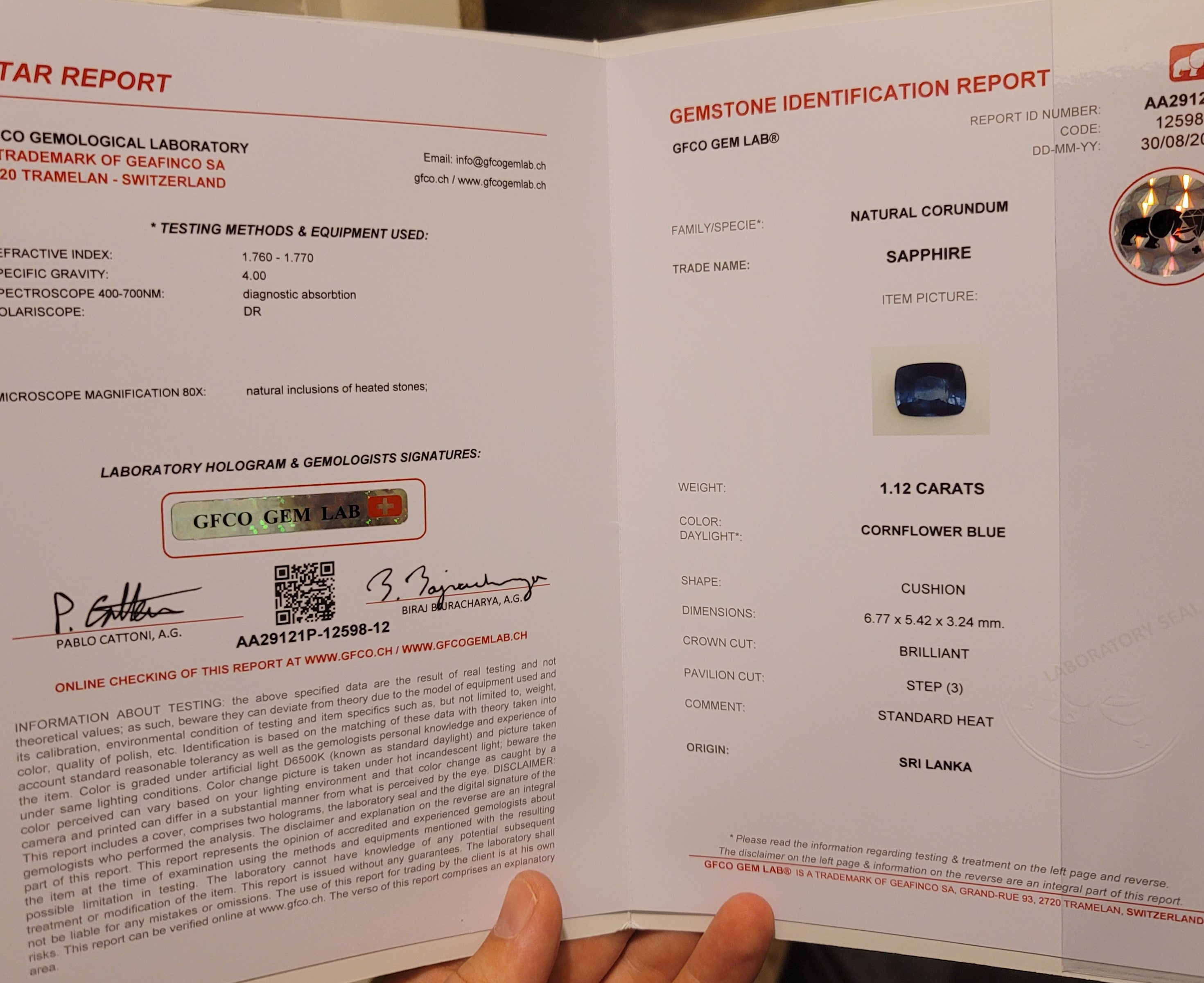 Natural Sapphire, 1.12 carat